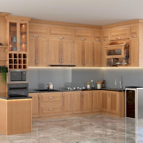 Tủ Bếp Gỗ Sồi BS-42