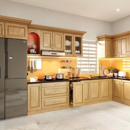 Tủ Bếp Gỗ Sồi BS-91