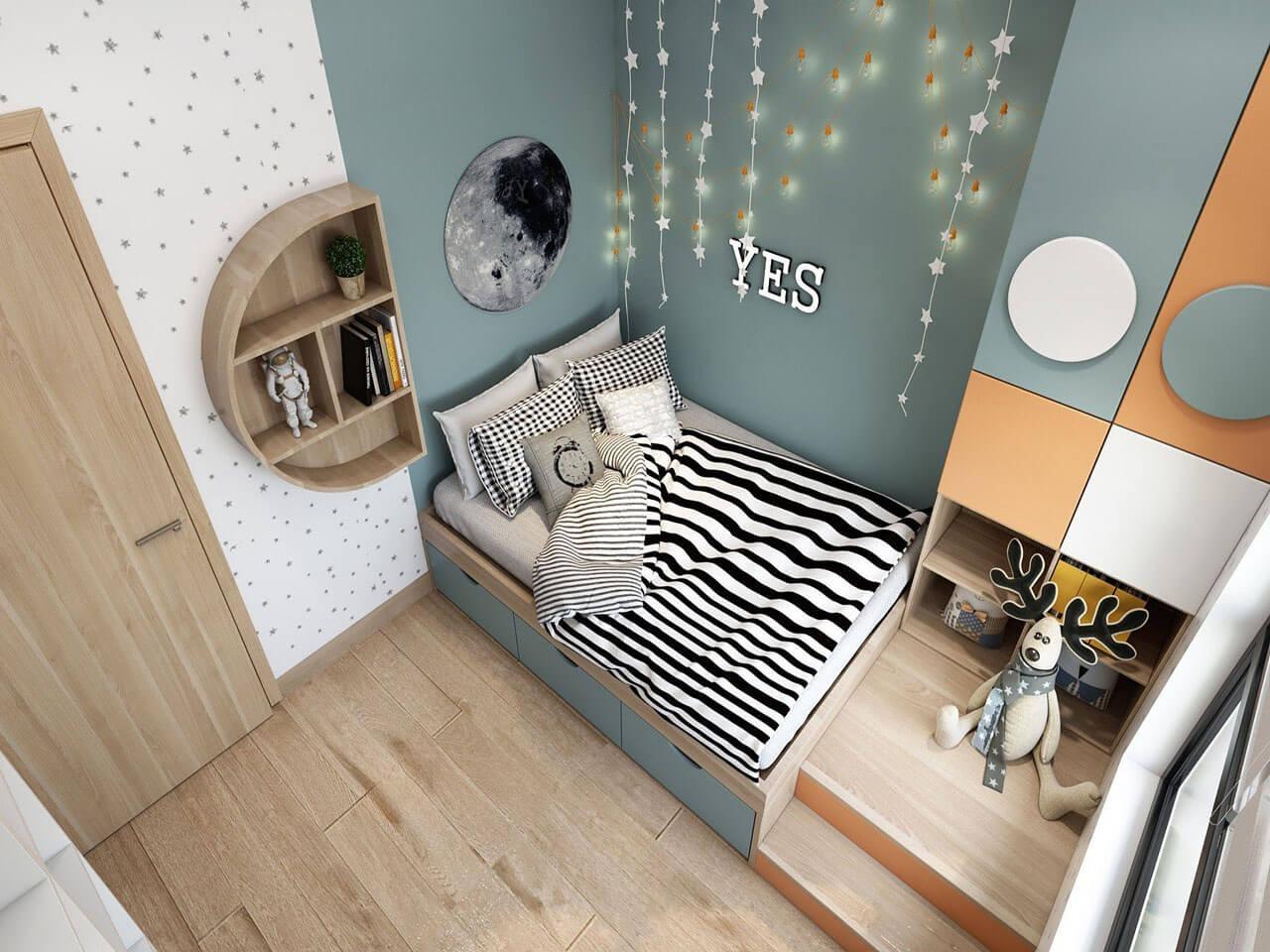 cách bố trí phòng ngủ 8m2