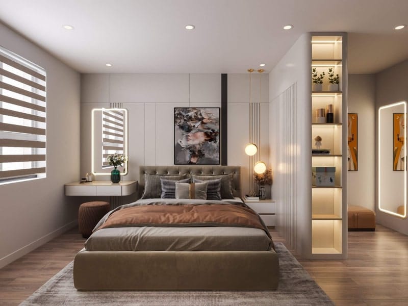 mặt bằng phòng ngủ master 30m2