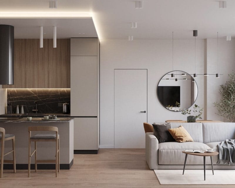 thiết kế nội thất căn hộ 1 phòng ngủ