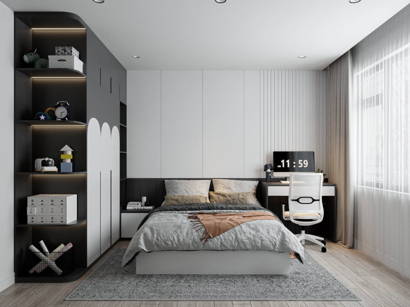 bố trí phòng ngủ 15m2