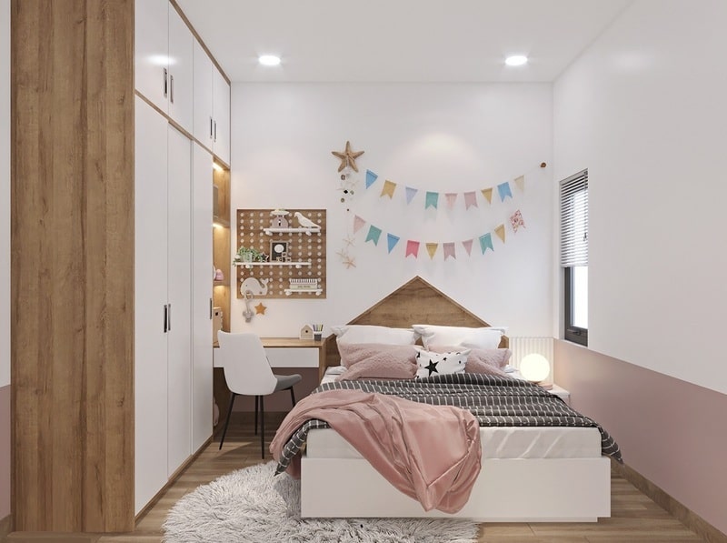 bố trí phòng ngủ 15m2 đẹp mắt