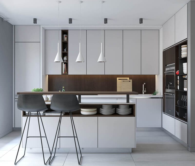 Ốp sàn bếp bằng đá