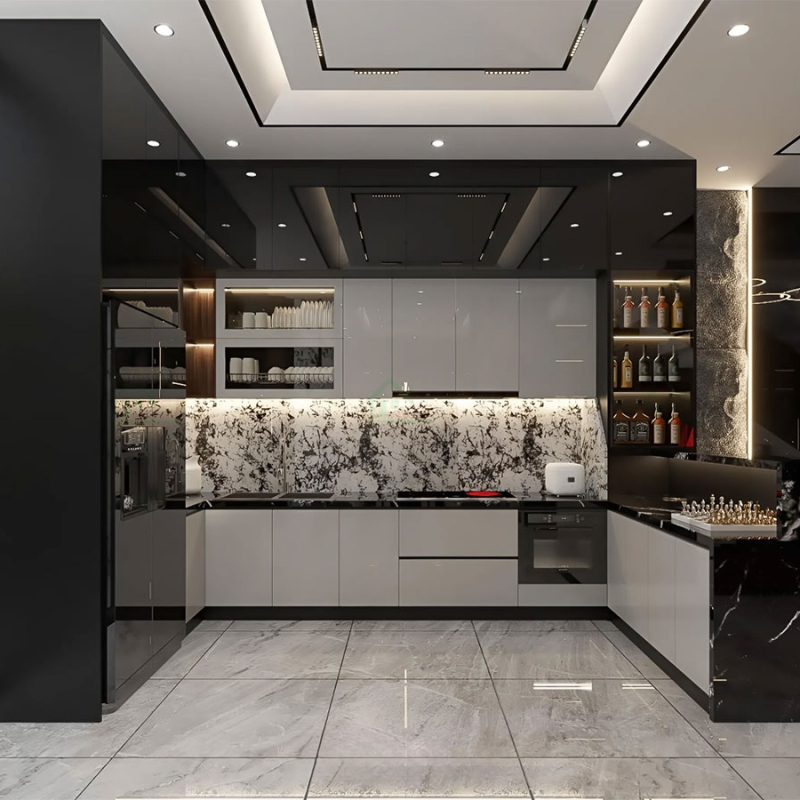 màu acrylic tủ bếp