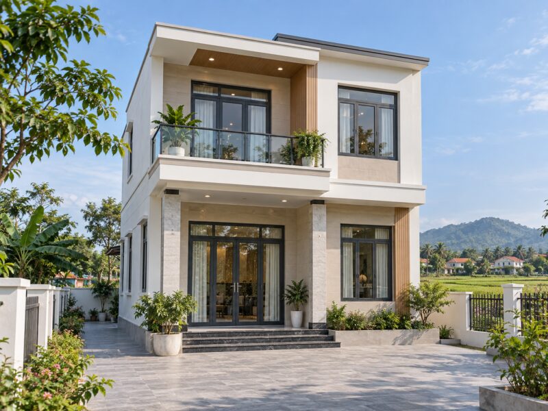 mẫu nhà 2 tầng đẹp ở nông thôn