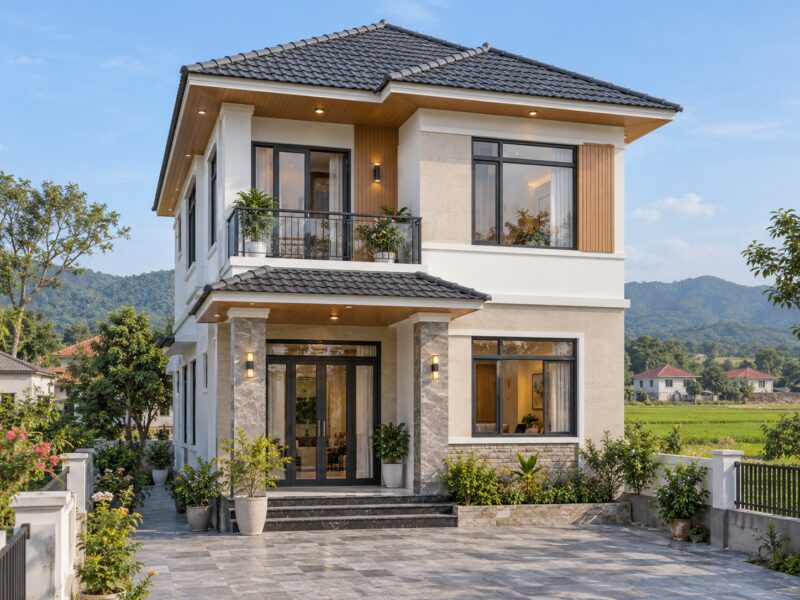 mẫu nhà 2 tầng đẹp ở nông thôn