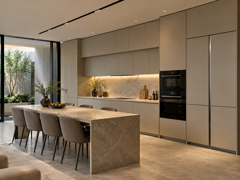 Thiết kế phòng bếp với thiết bị âm tường